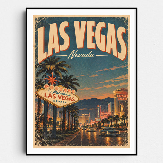 Las Vegas Vintage Travel Poster