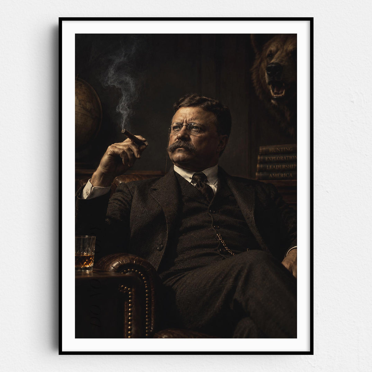 Teddy Roosevelt Smoking a Cigar