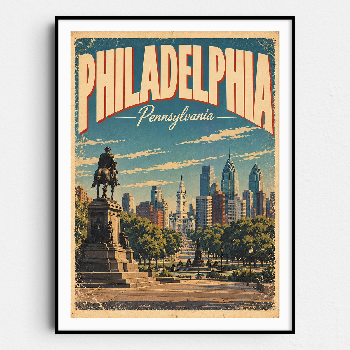 Philadelphia Vintage Travel Poster