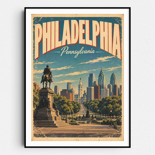 Philadelphia Vintage Travel Poster