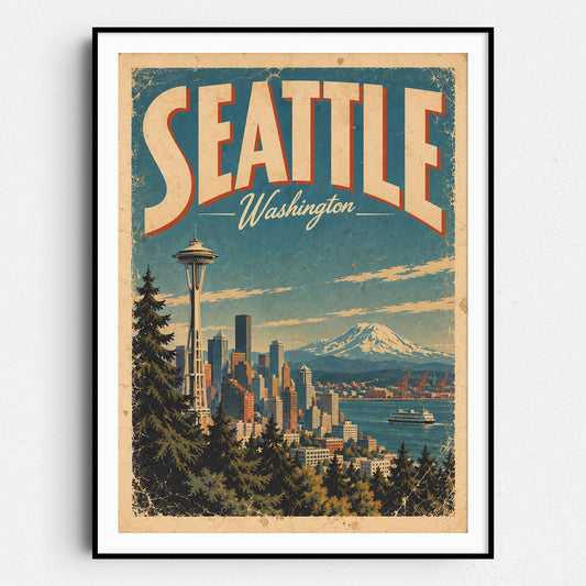 Seattle Vintage Travel Poster