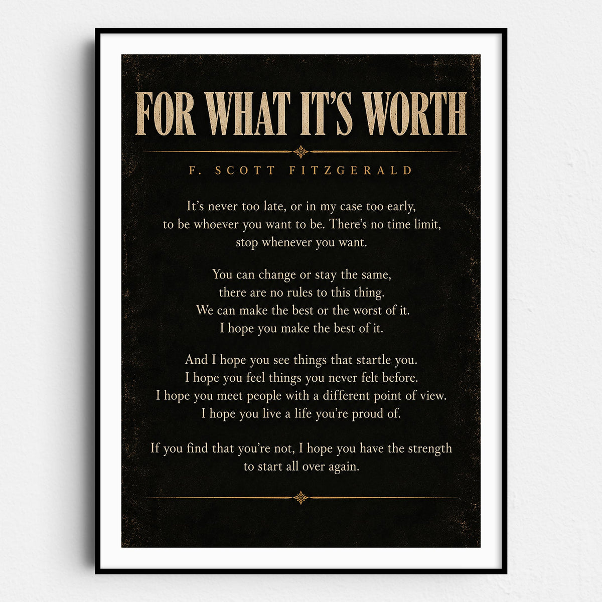 For What It's Worth - F. Scott Fitzgerald