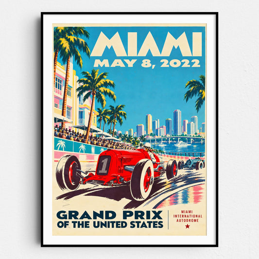 Miami Grand Prix Vintage Poster