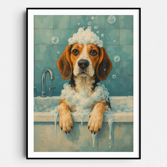 Beagle Dog Bathtub Bubble Bath