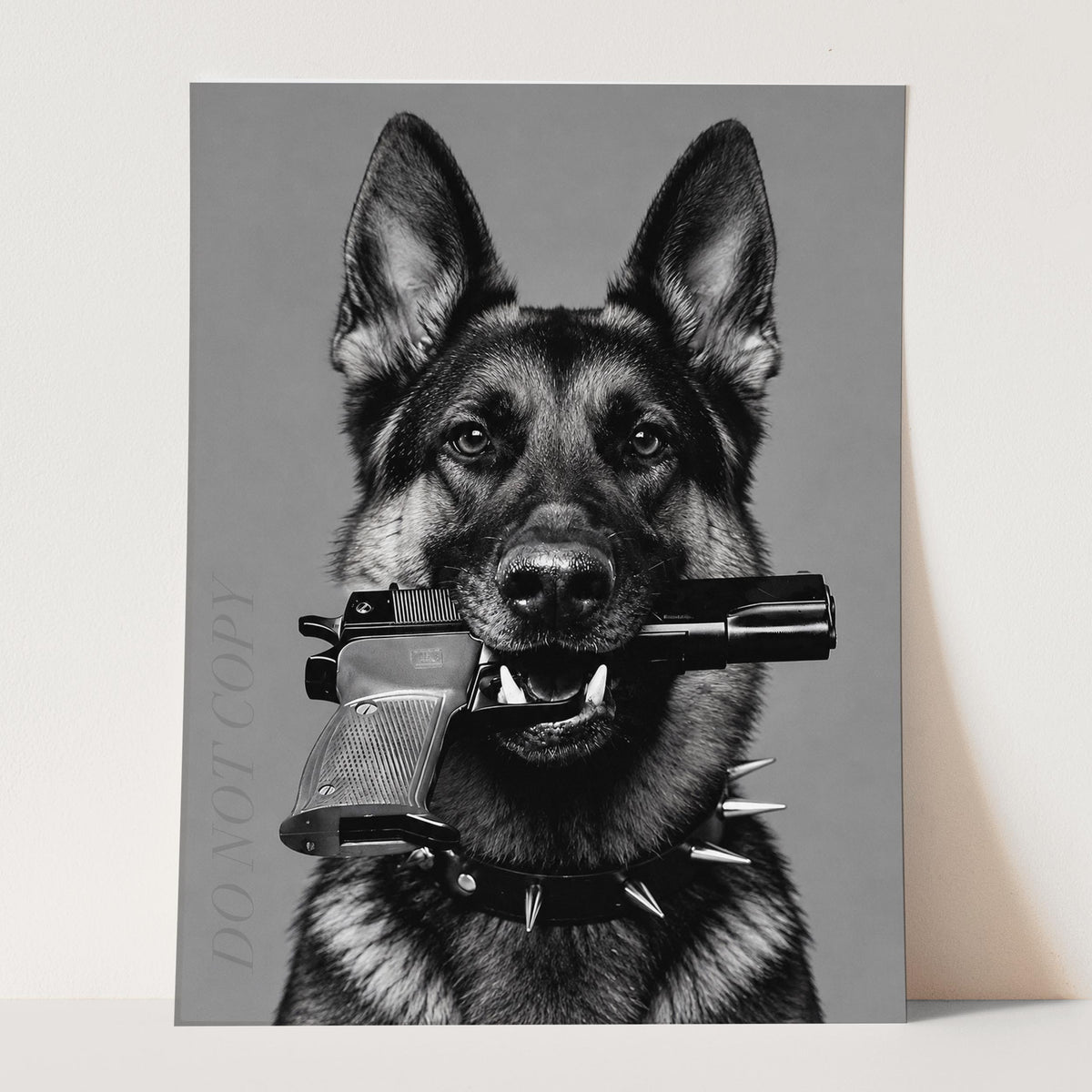 German Shepherd Gun In Mouth