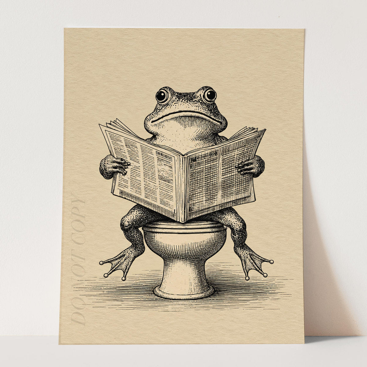 Frog On The Toilet Reading The Newspaper