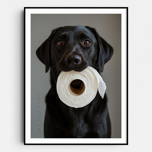 Black Labrador Dog Toilet Paper