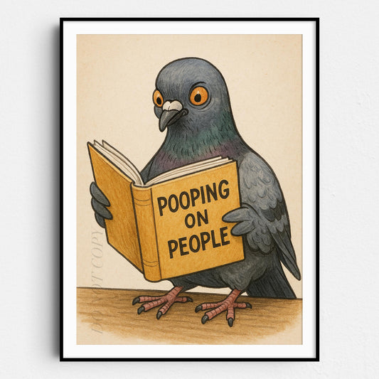 Pigeon Reading Pooping On People Book