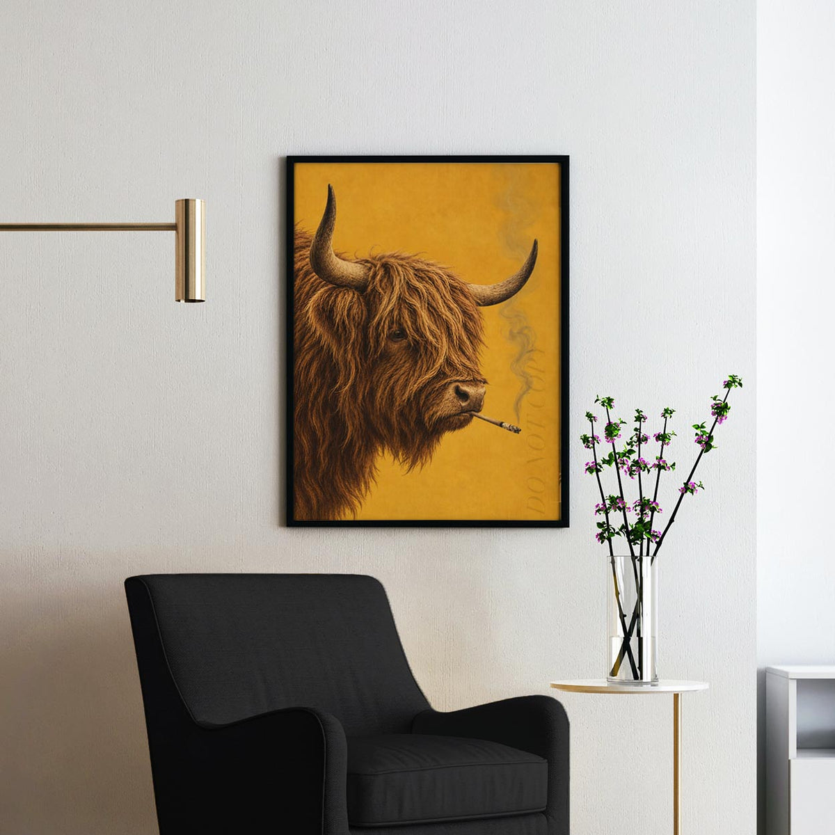 Highland Cow Smoking