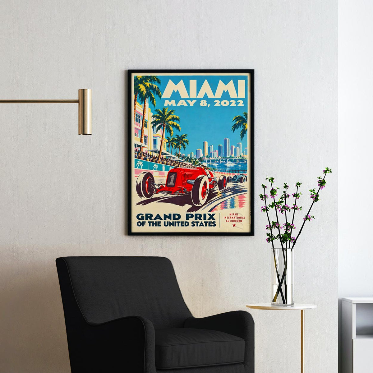 Miami Grand Prix Vintage Poster