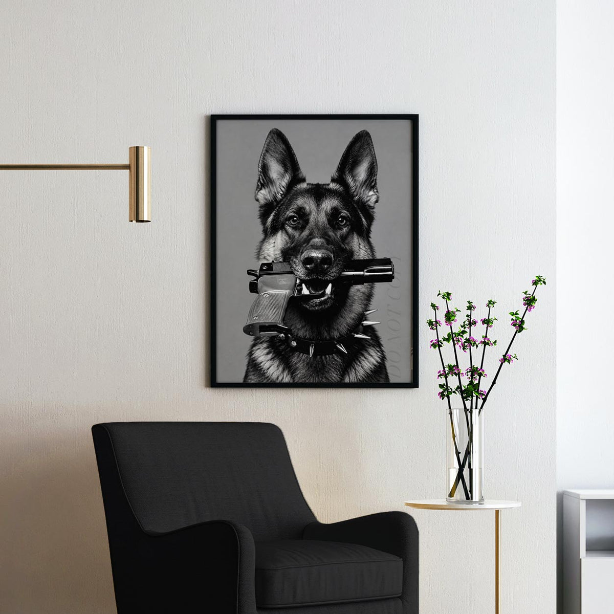 German Shepherd Gun In Mouth