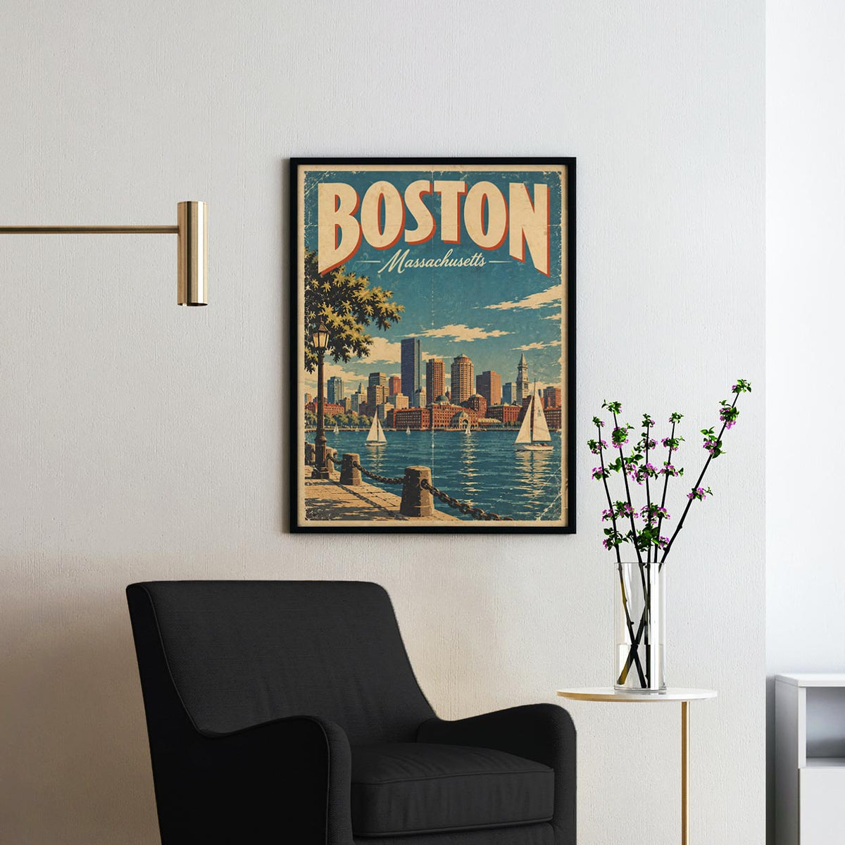 Boston Vintage Travel Poster