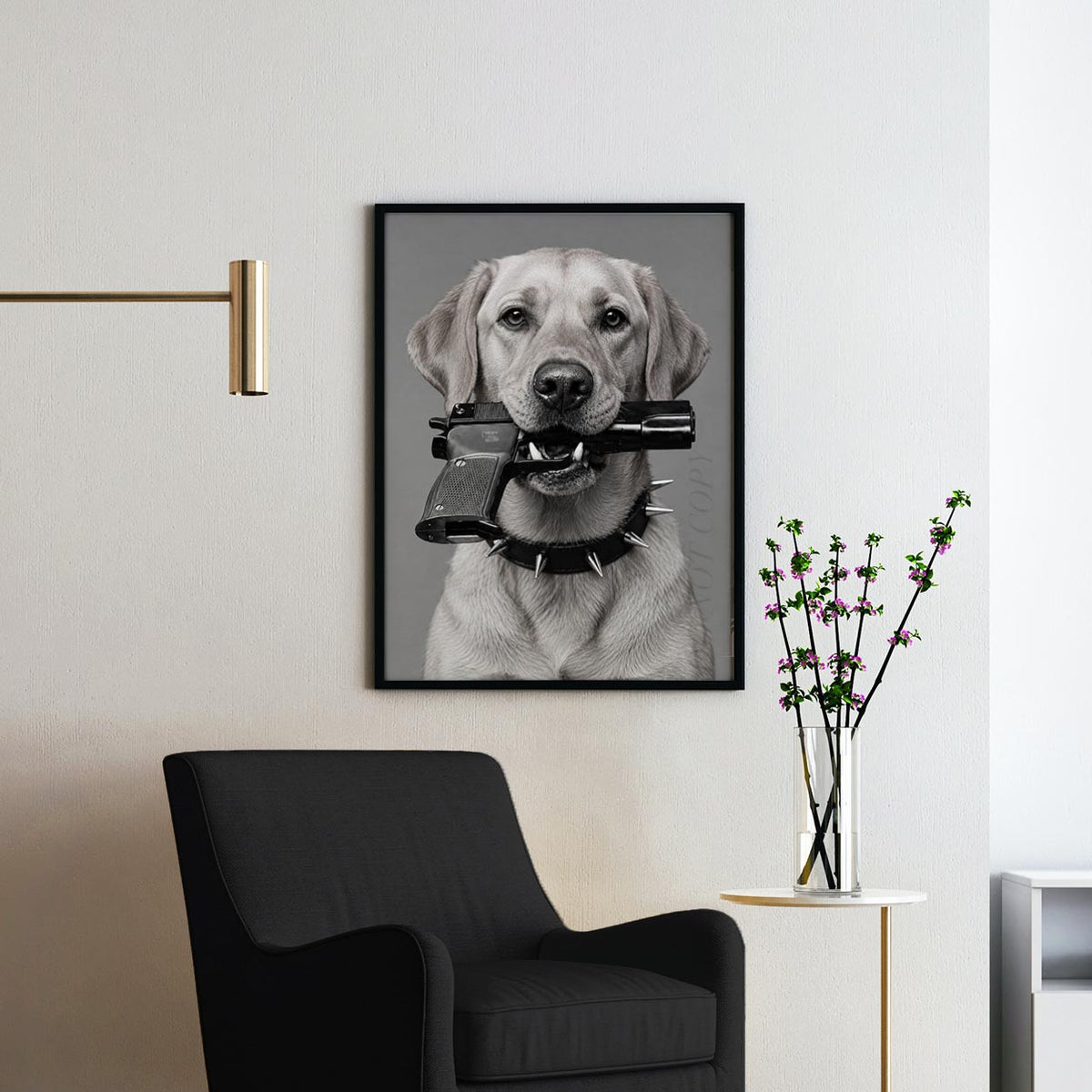 Yellow Labrador Gun In Mouth