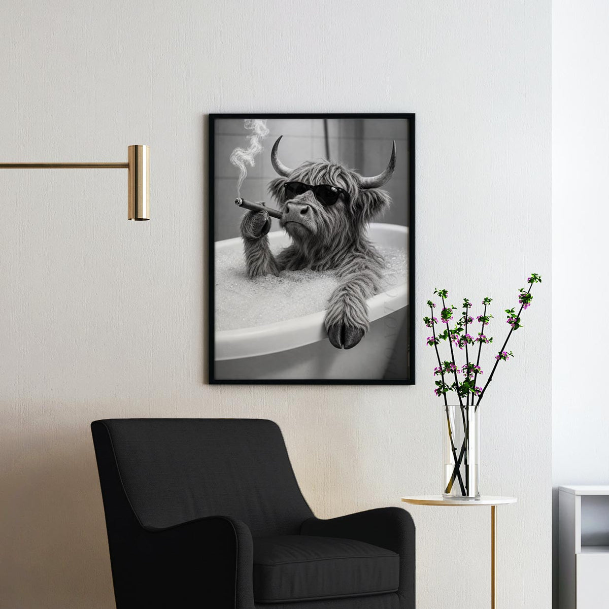 Highland Cow Bathtub Cigar