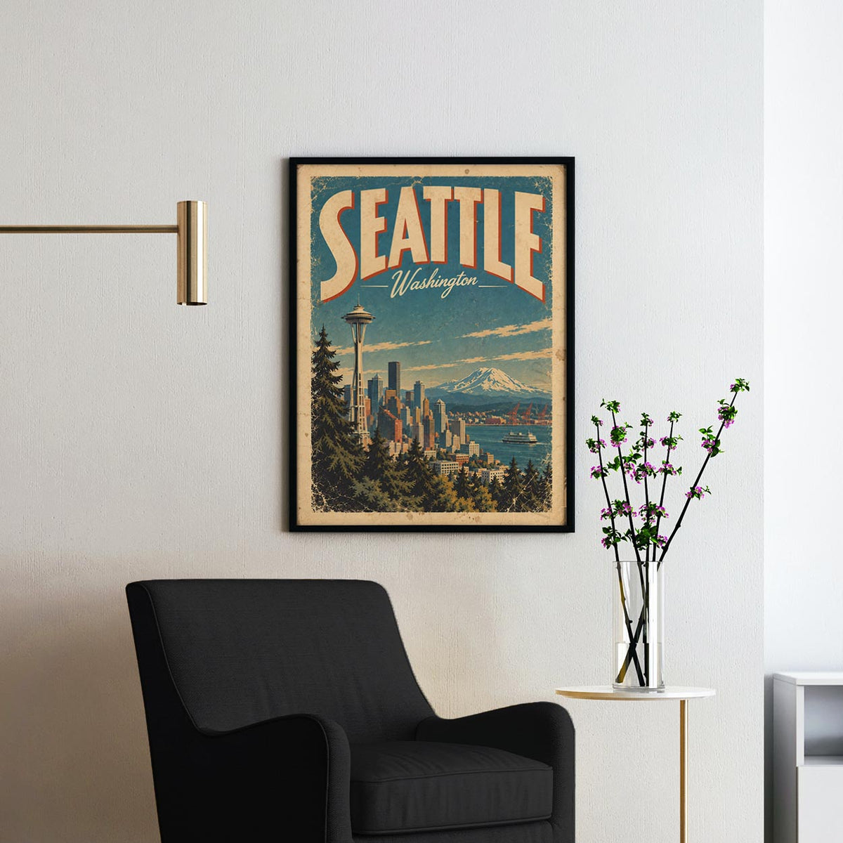 Seattle Vintage Travel Poster