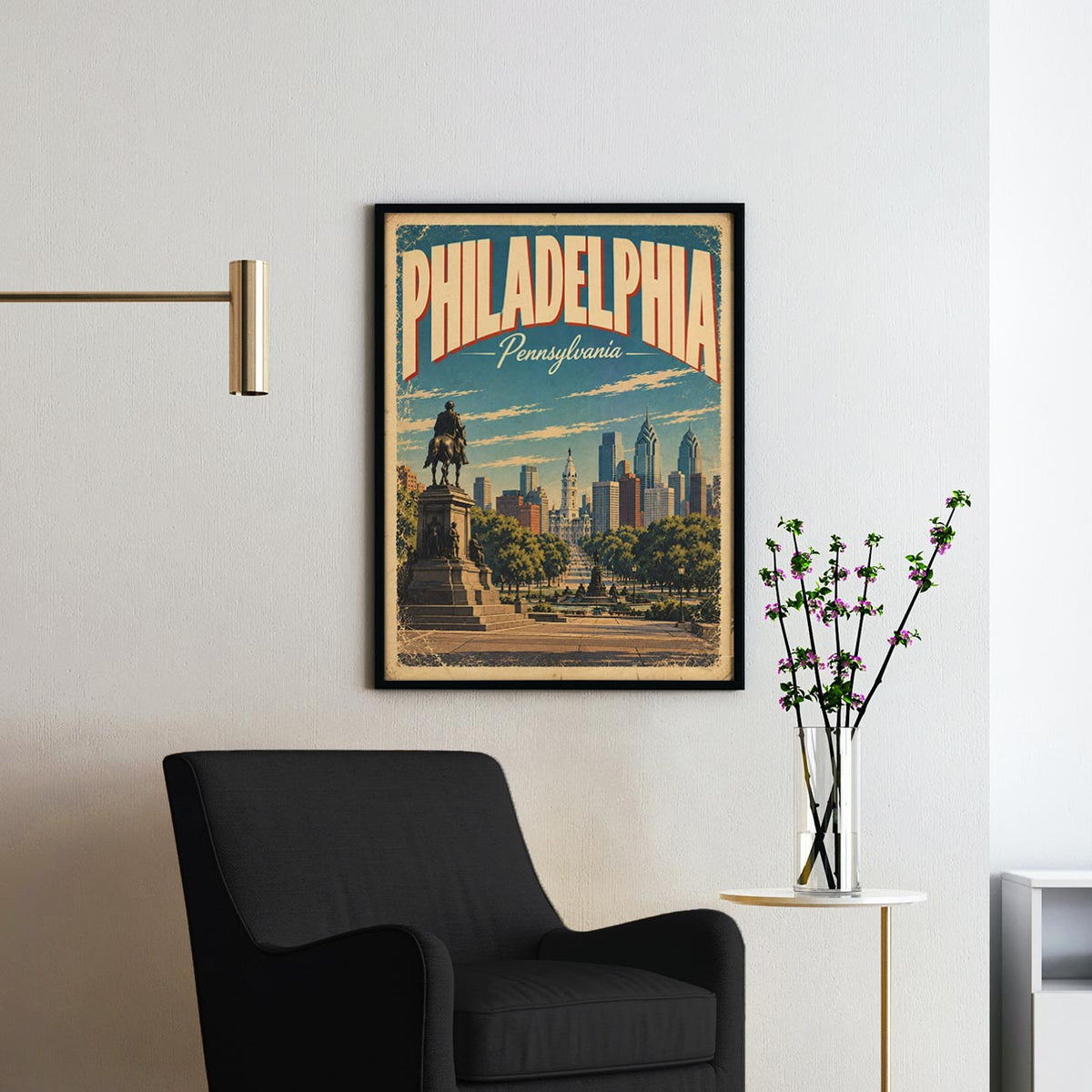 Philadelphia Vintage Travel Poster