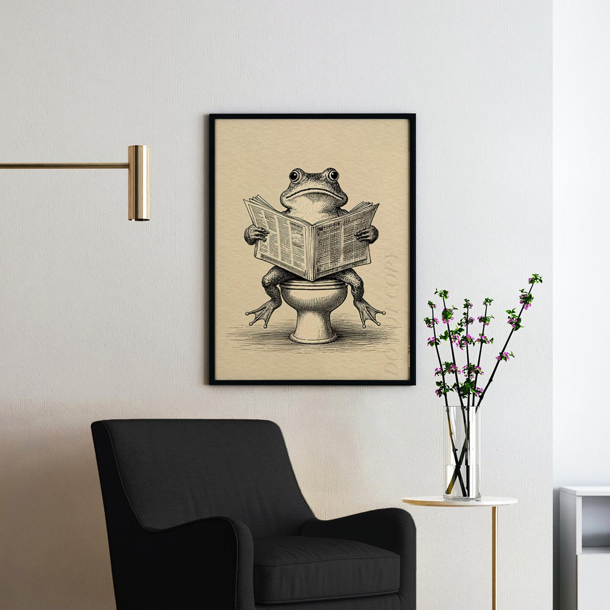 Frog On The Toilet Reading The Newspaper