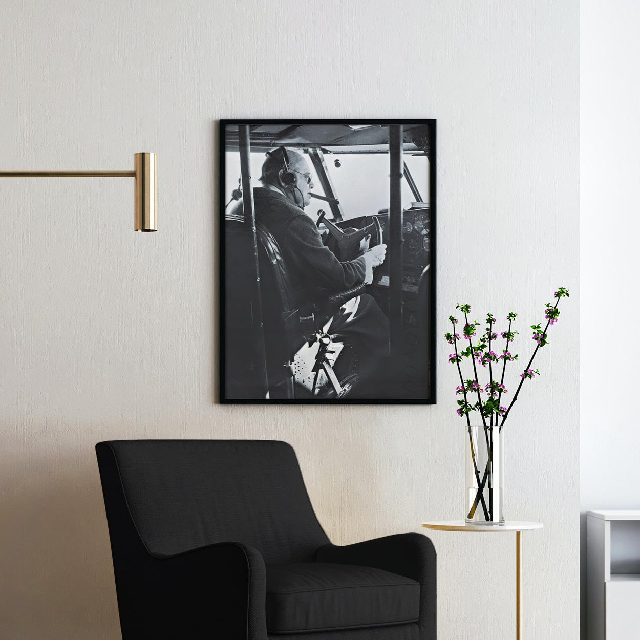 Winston Churchill Flying Airplane, World War Two