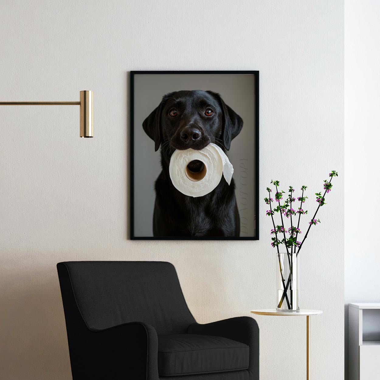 Black Labrador Dog Toilet Paper