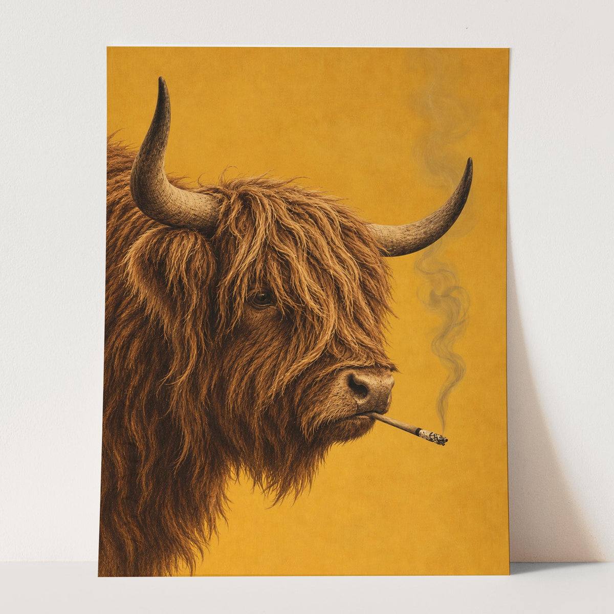 Highland Cow Smoking