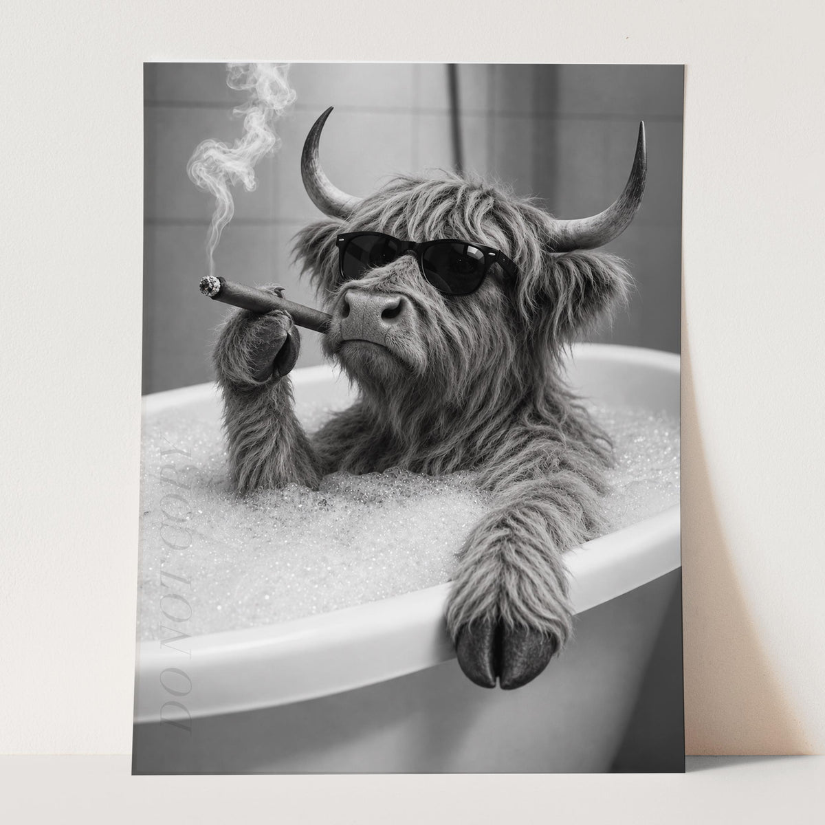 Highland Cow Bathtub Cigar
