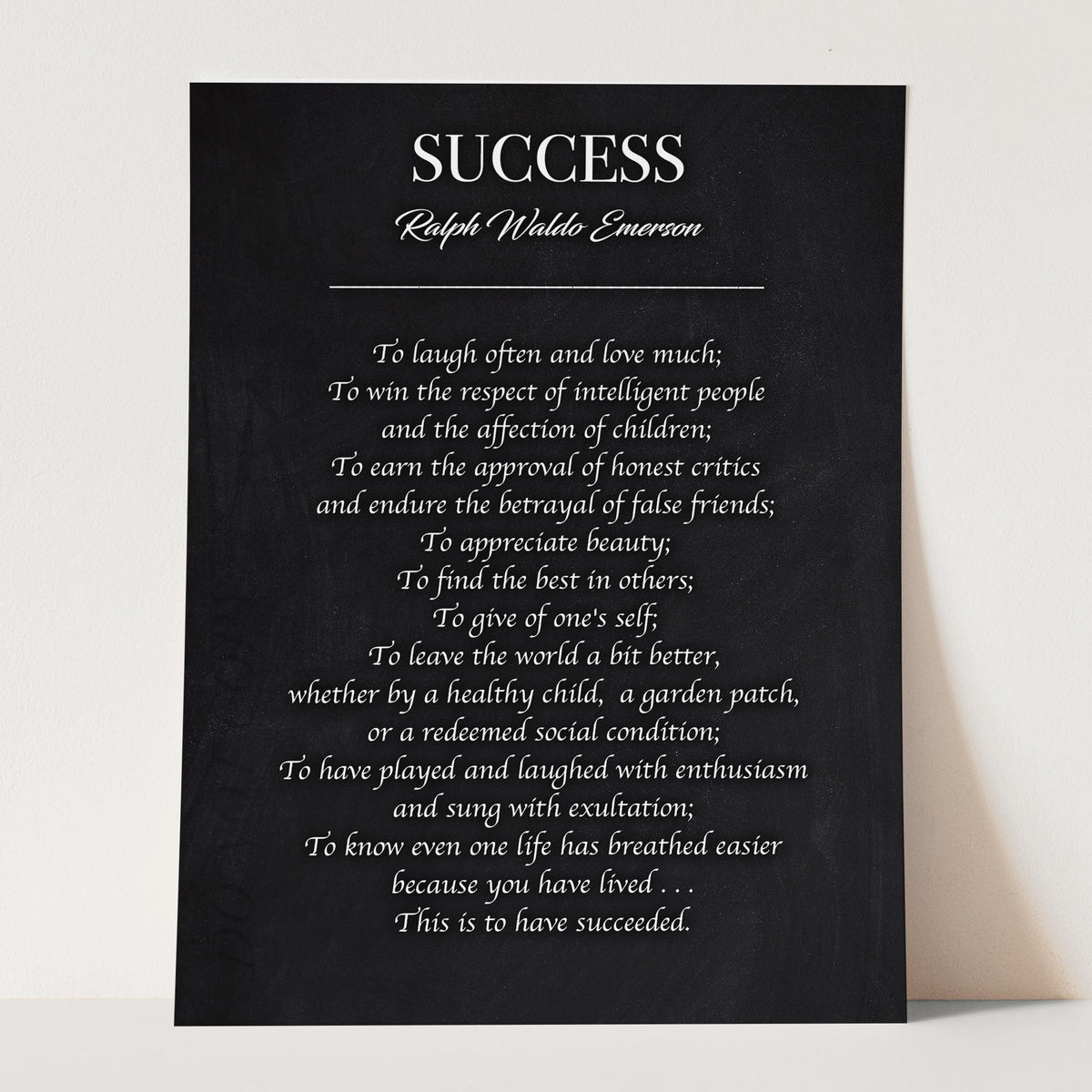 Success - Ralph Waldo Emerson