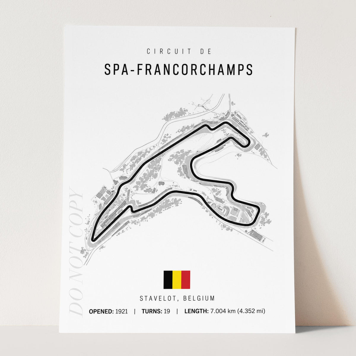 Belgium Grand Prix Race Track Map