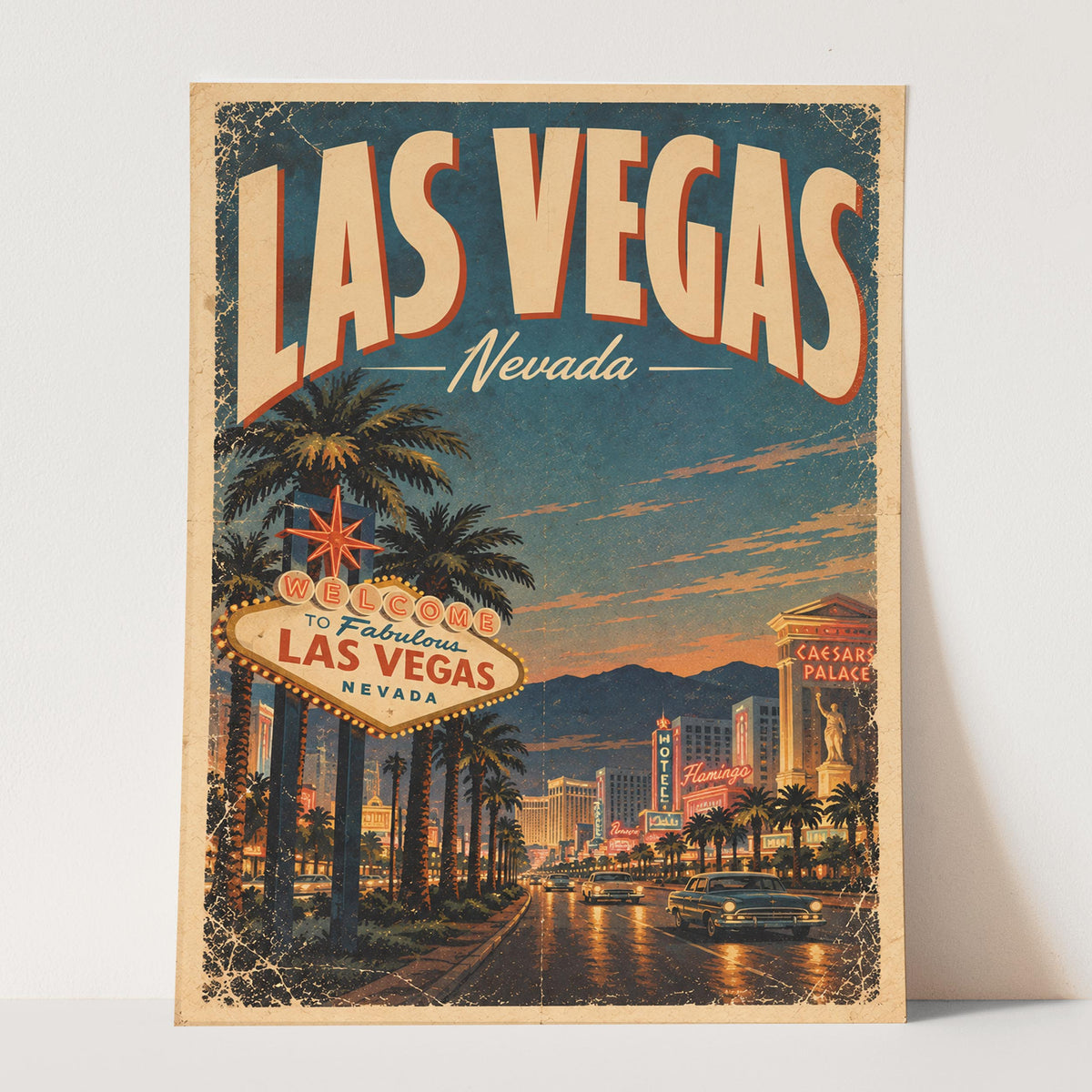 Las Vegas Vintage Travel Poster