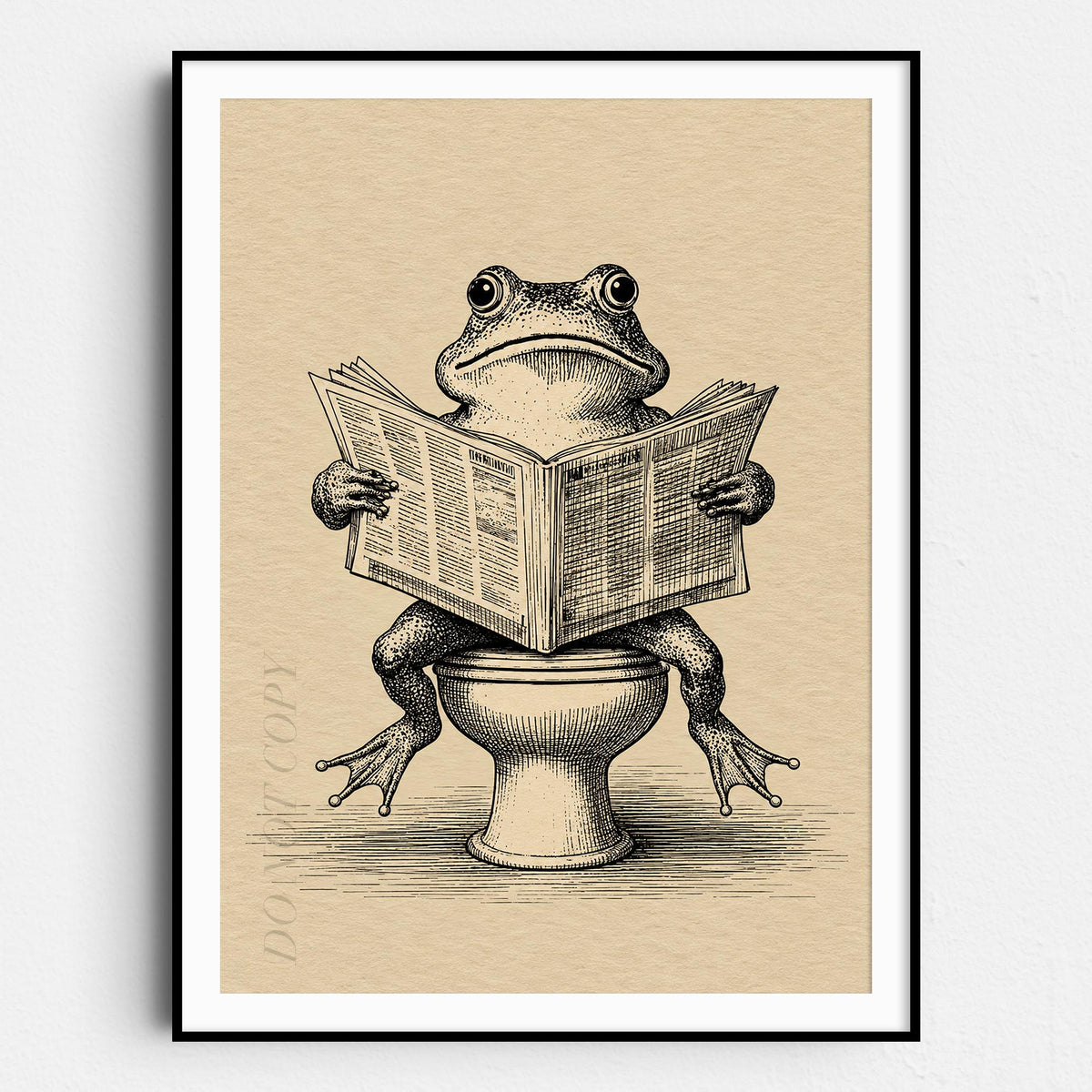 Frog On The Toilet Reading The Newspaper