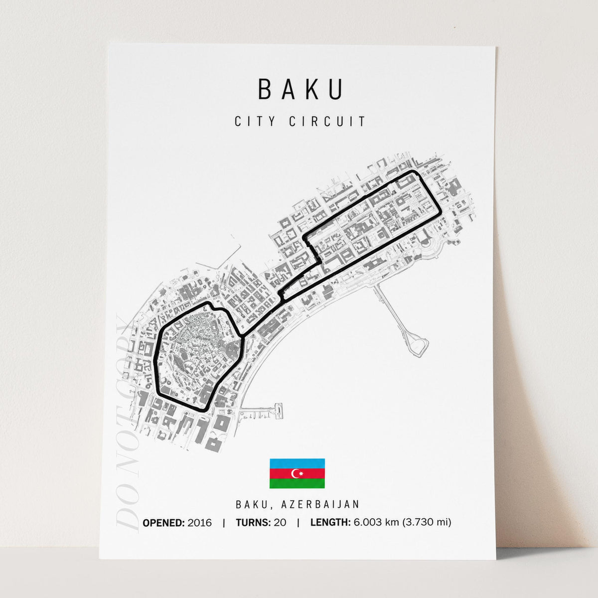 Baku Azerbaijan Grand Prix Race Track Map