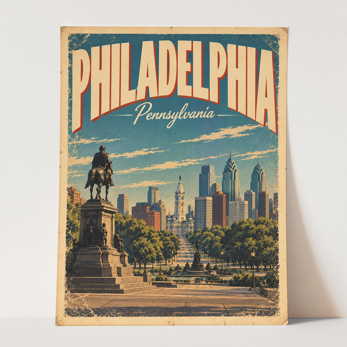 Philadelphia Vintage Travel Poster