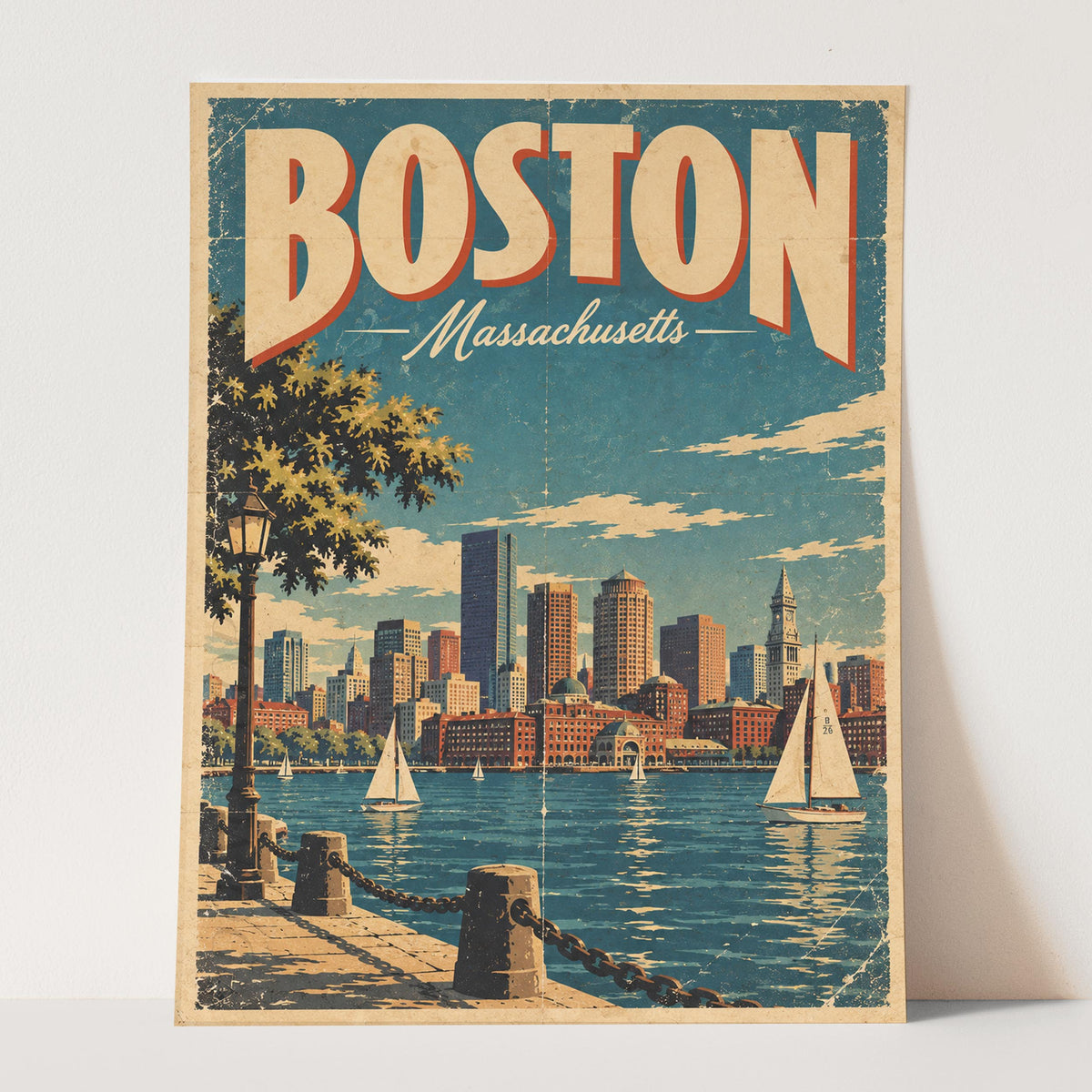 Boston Vintage Travel Poster
