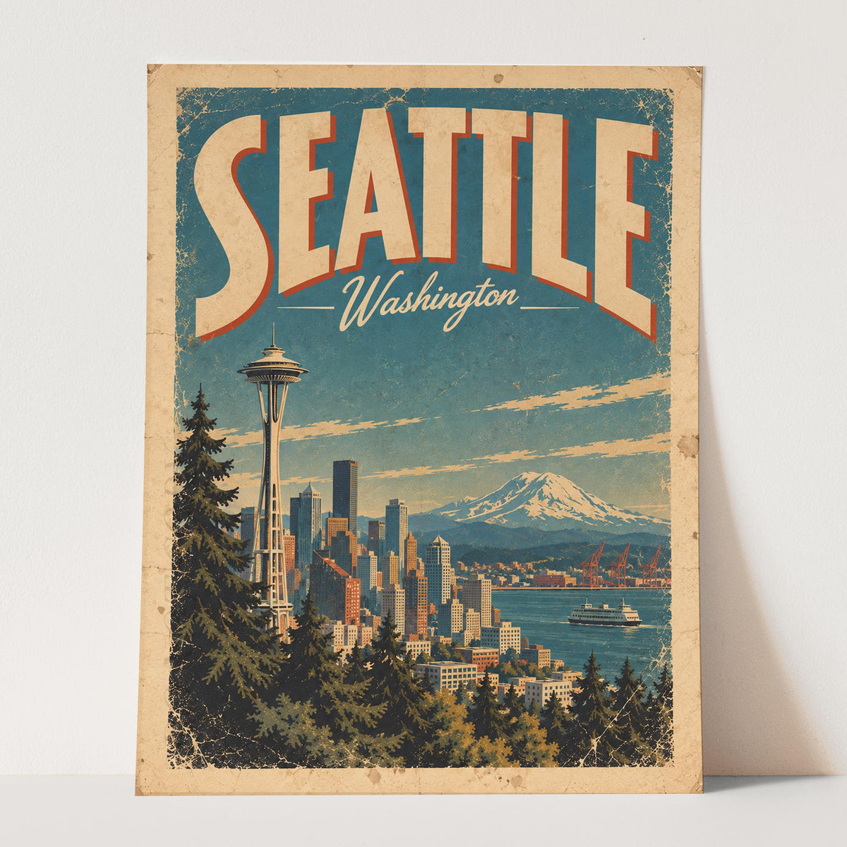 Seattle Vintage Travel Poster