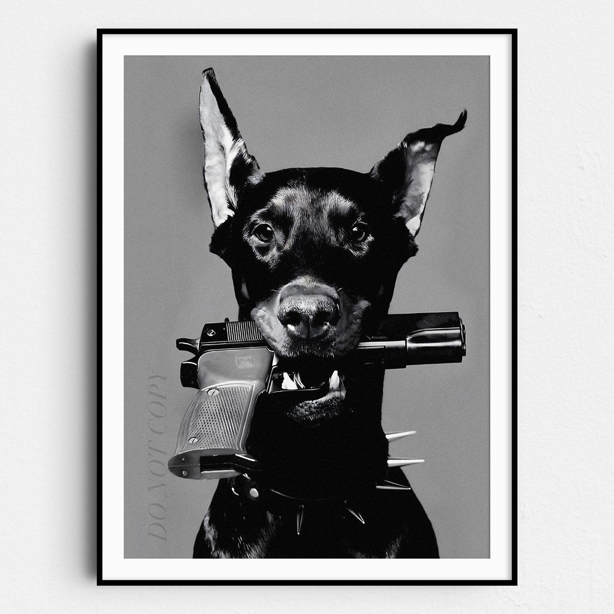 Doberman Gun In Mouth