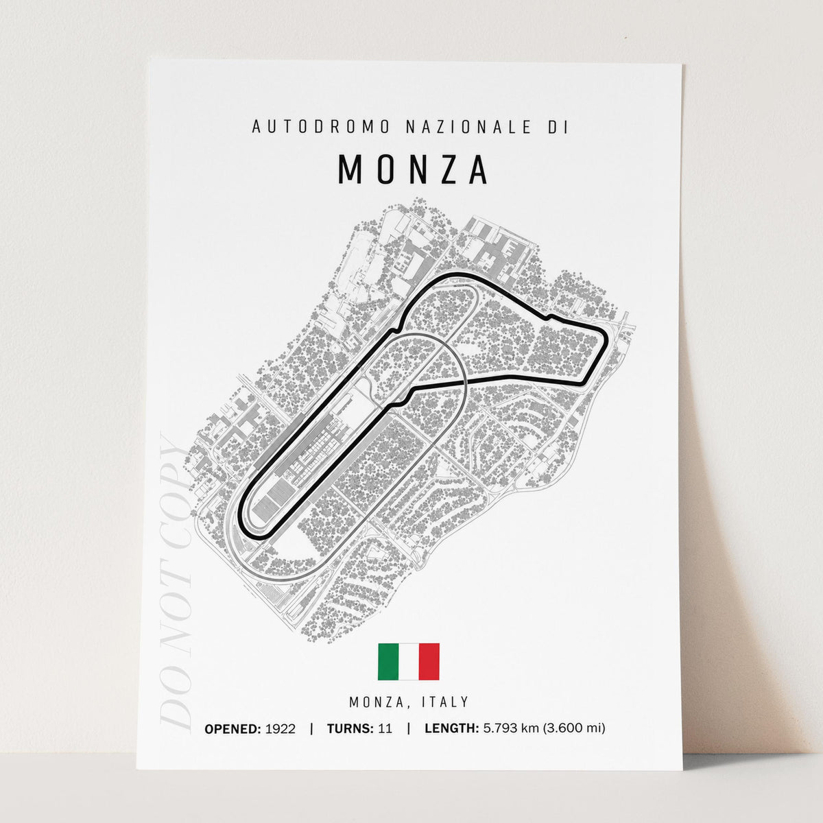 Monza Italy Grand Prix Race Track Map
