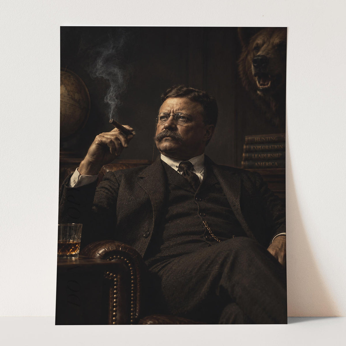 Teddy Roosevelt Smoking a Cigar