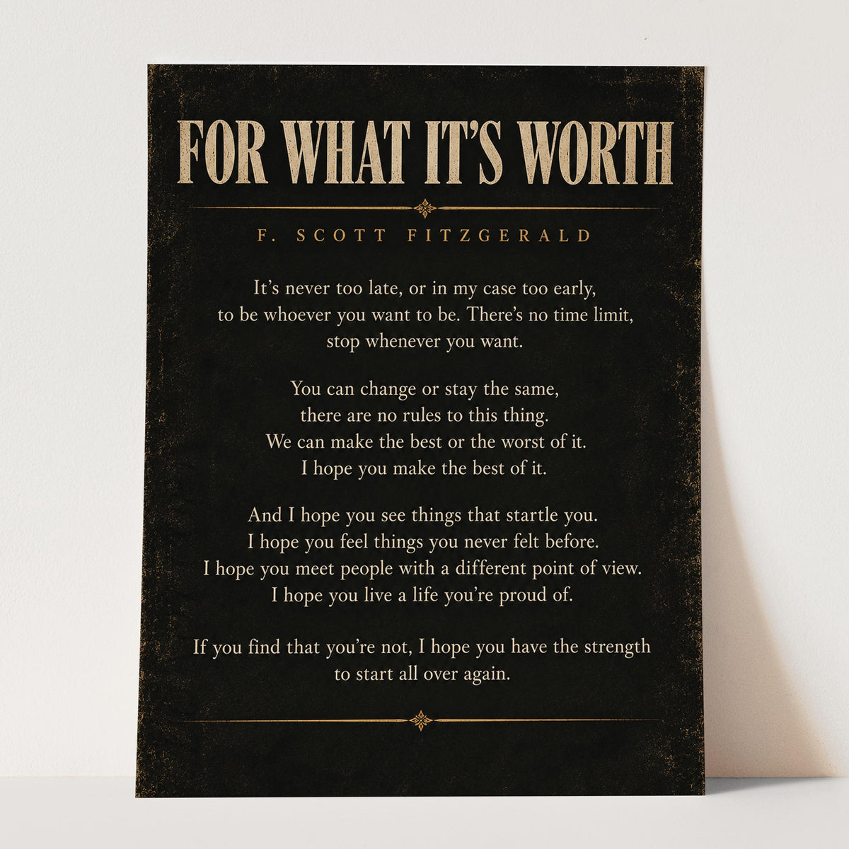 For What It's Worth - F. Scott Fitzgerald