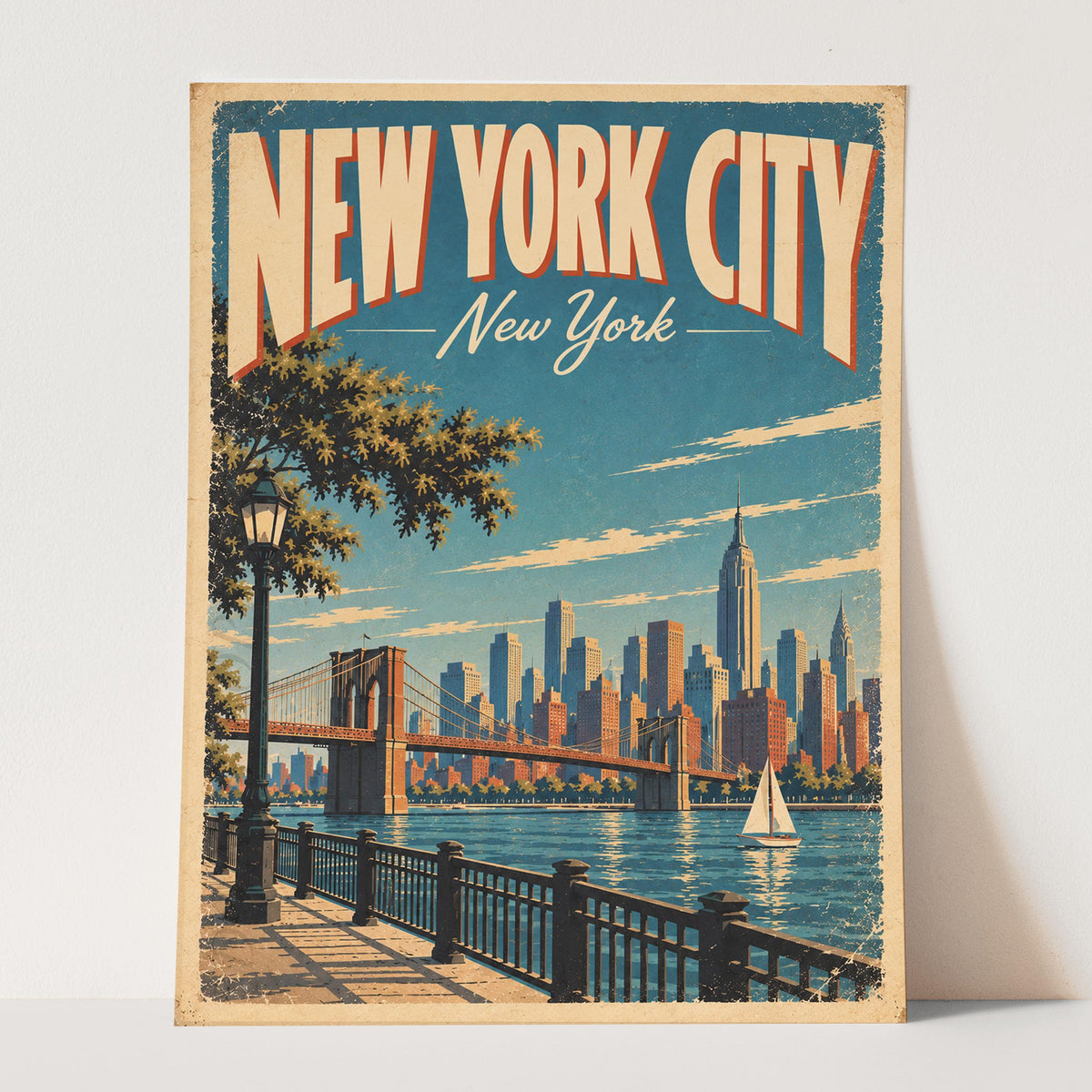 New York City Vintage Travel Poster