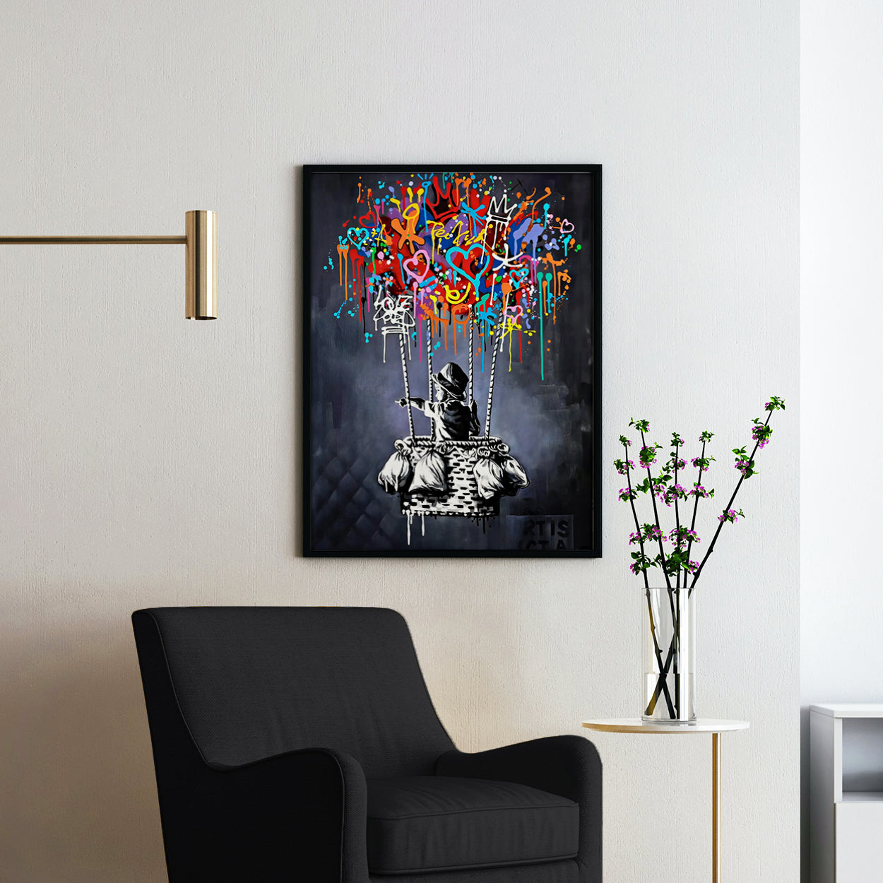 Boy Flying Balloon Banksy