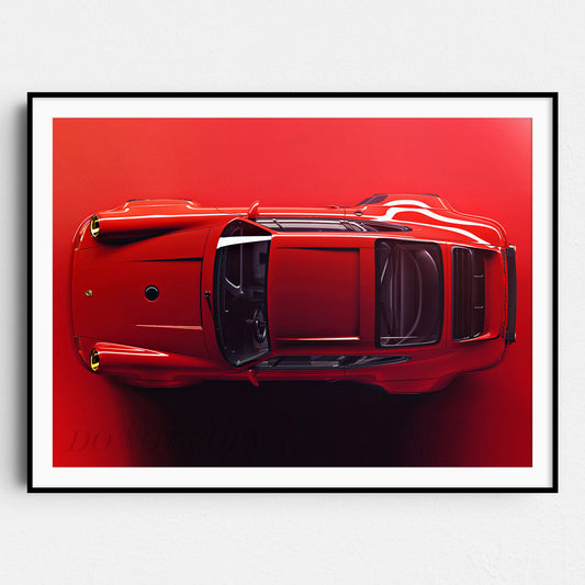 Red Porsche Top View