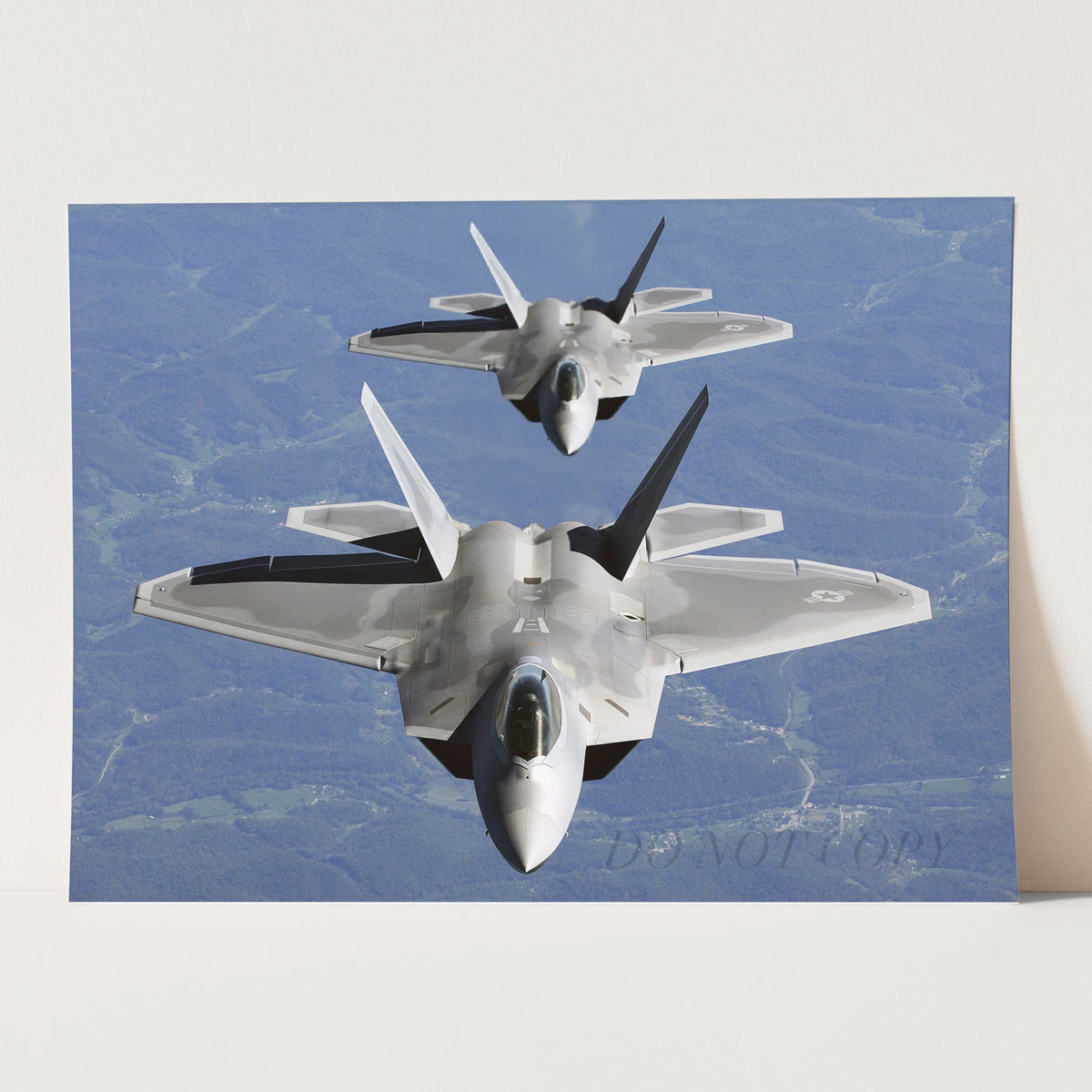 Two F-22As in Close Trail Formation