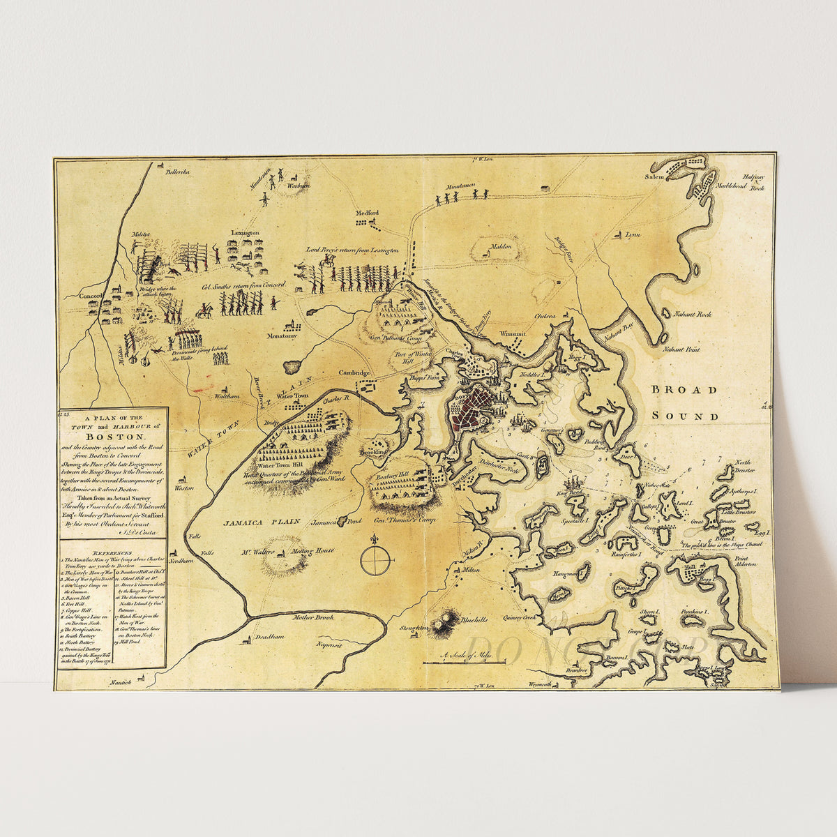 Map of the Boston Area, 1775