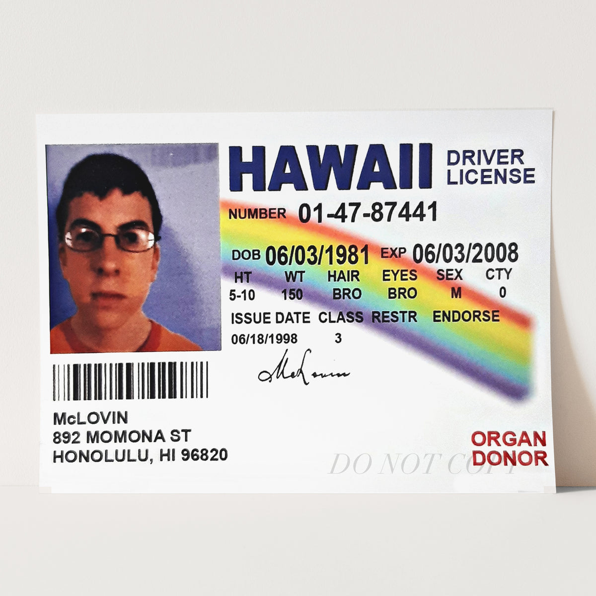 McLovin - Fogell Fake ID