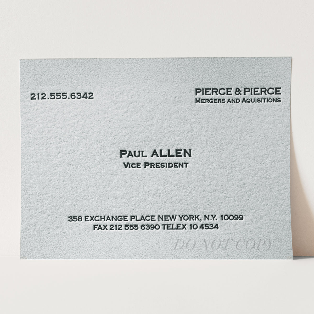 Paul Allen Business Card American Psycho