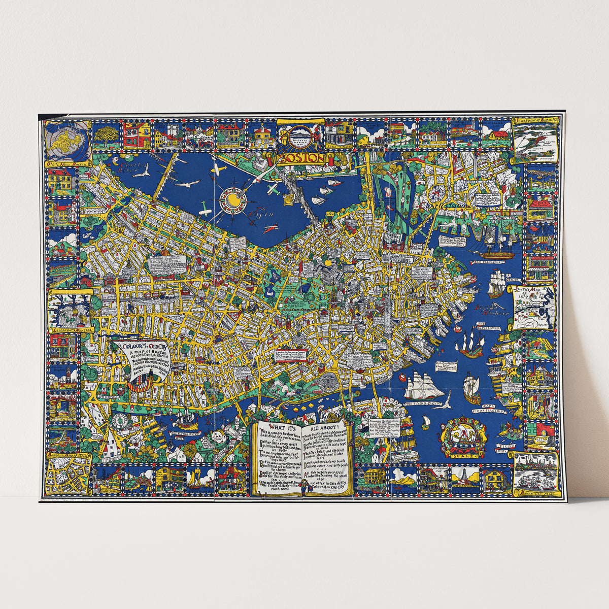 Vintage Map of Boston