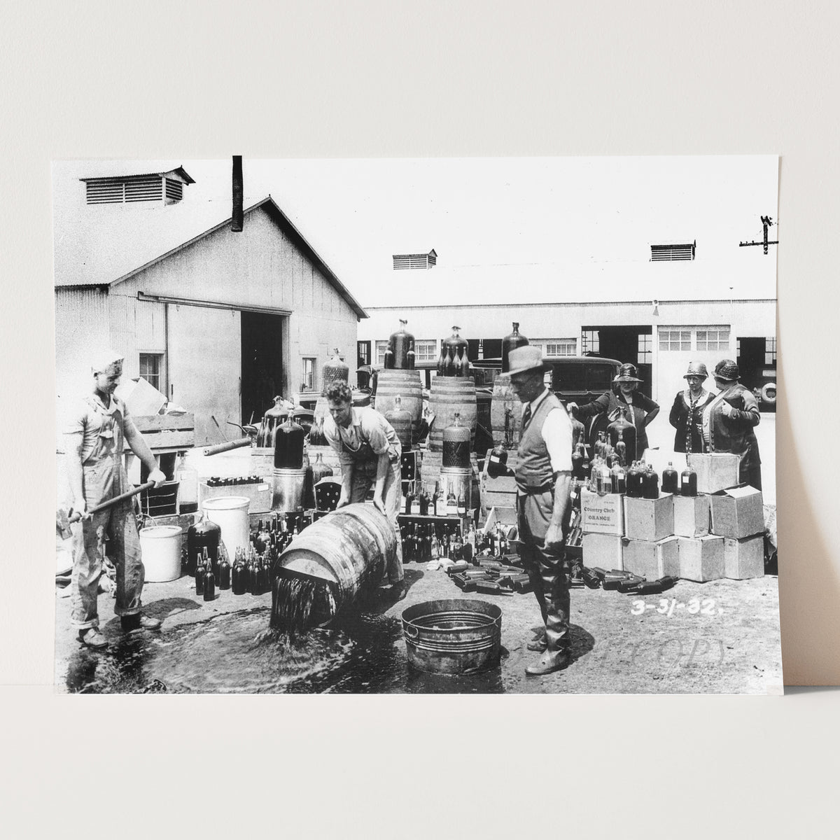 Dumping Out Illegal Booze, Prohibition 1932