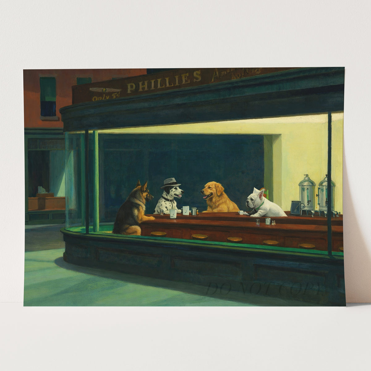 Nighthawks, Dog Edition (Edward Hopper)