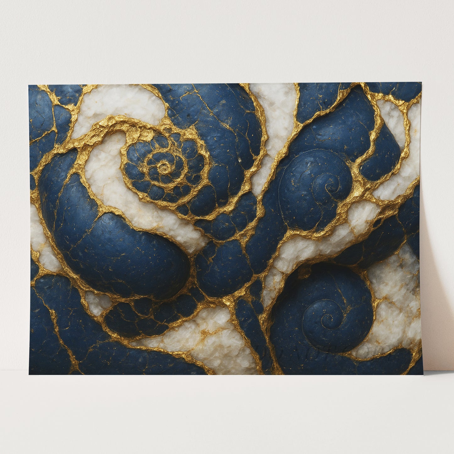 Blue And Gold Marble Swirl
