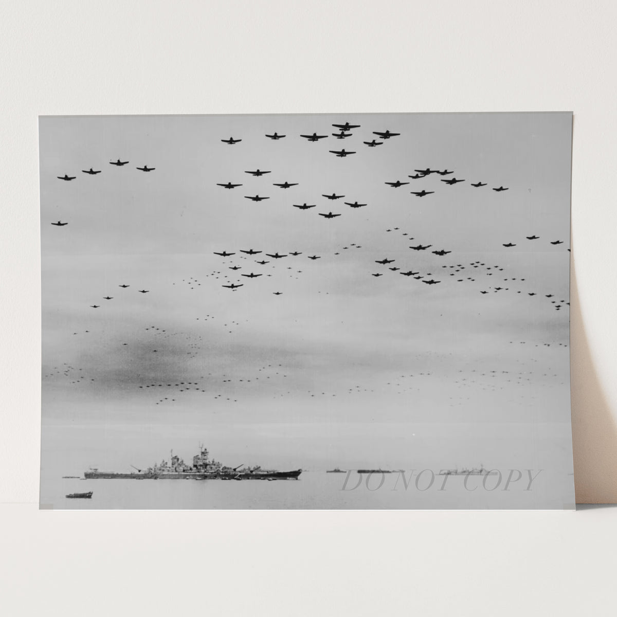 U.S. F4U and F6F Planes over the USS Missouri, off Japan, September 2, 1945