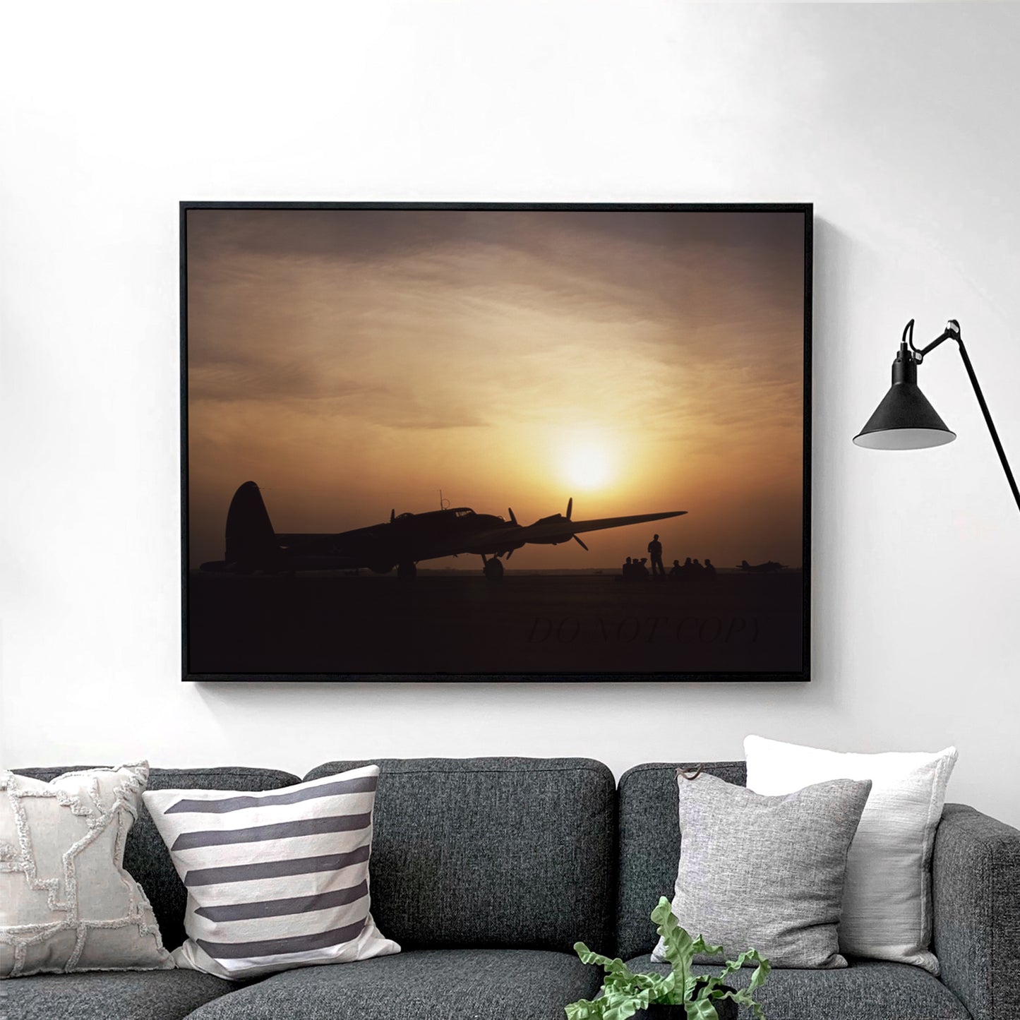 Sunset Silhouette of a B17 Flying Fortress, World War Two